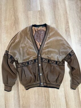 TORRAS Brown Suede Leather Bomber Jacket Made In Spain Size 40 Vintage Rare